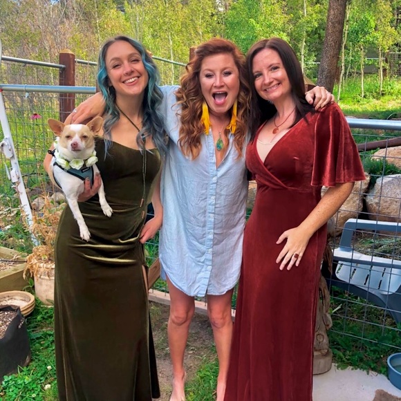 ELEGANT VELVET MAXI WRAP DRESS by Ever Pretty (brick red- size L 08 -like new) - Picture 5 of 11